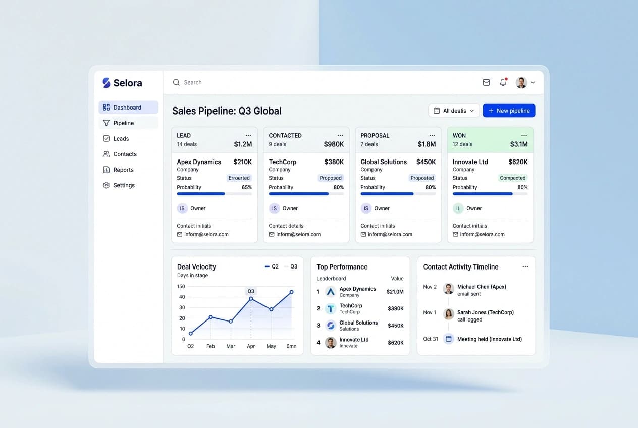 CRM product interface